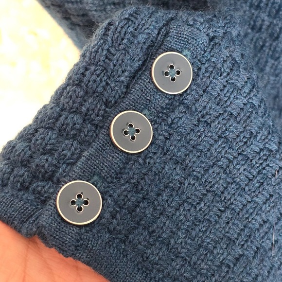 Talbots Womens Cardigan Sweater Size 3X Blue Button Up‎ Merino Wool Knit Jacket - Picture 4 of 13